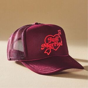 Anthropologie Ascot + Hart Just Married Trucker Hat